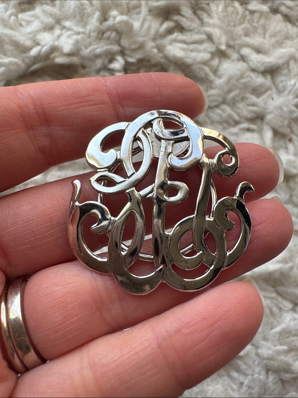 Silver Tone Scarf Clip